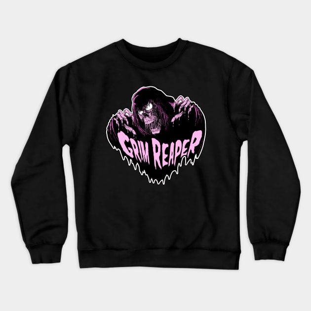 Grim Reaper Pink Crewneck Sweatshirt by VanceCapleyArt1972